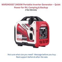 MXR2400GT 2400W Inverter Generator Quiet Portable RV Camping Gas Power