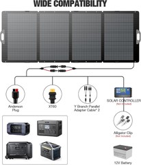 350W Portable Solar Panel Off-Grid for Power Station Generator Foldable