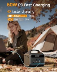 DARAN Portable Power Station 300W (Peak 600W),LiFePO4 Battery,192Wh Dark Grey