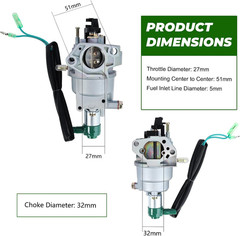 8750 Carburetor for Harbor Freight Predator 420CC Portable Generator 69671 68530