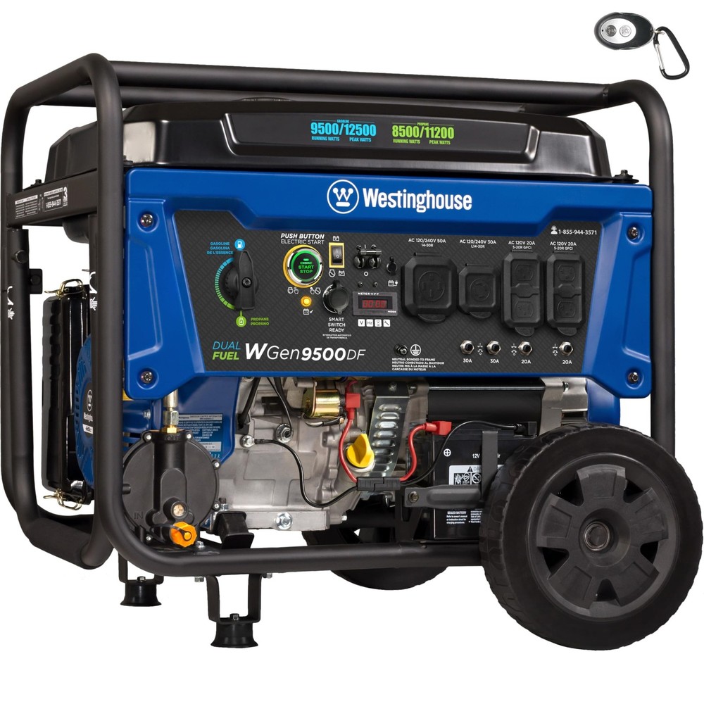 Westinghouse 12500 Watt Dual Fuel Home Backup Portable Generator, Remote Elec…