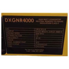 DEWALT 4000-Watt Manual Start Gas-Powered Portable Generator, DXGNR4000