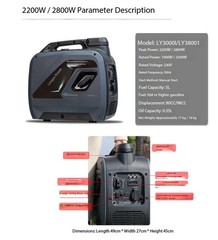 220V Petrol Generator: Silent Design, Remote Start, Low Noise, Portable