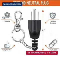 Dreyoo Neutral Ground Bonding Plug with Keychain, Neutral Ground Plug for RV & P