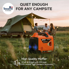 Dual Fuel Inverter Generator 4300W with Wheel Kit, Portable Generator 3-Way Remo