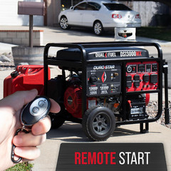 DUROSTAR 13,000-Watt Portable Dual Fuel Gas Generator, Electric Start, CO Sensor