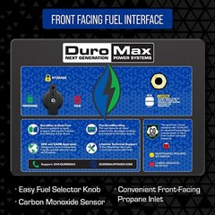 DuroMax 12,000-W Portable Hybrid Dual Fuel Electric Start Generator w/ CO Sensor