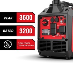 Inverter Generator 3600W Portable Gas RV Camping Quiet 30A Home Use