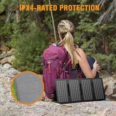 Powkey 146Wh 200W Portable Power Station Solar Generator with 40W Solar Panel
