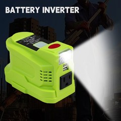 For Ryobi 18V 150W Power Source Battery Inverter w/ Dual USB Ports & LED Light