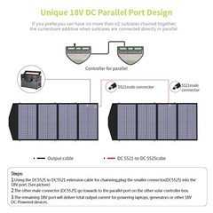 ALLPOWERS 140W Waterproof Foldable Solar Panel Charger For Solar Generator Trip