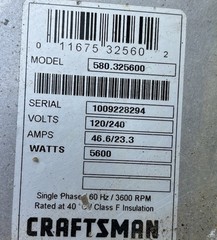 Fuel Tank SCREW Craftsman 5,600 Watt Portable Generator mod 580.325600
