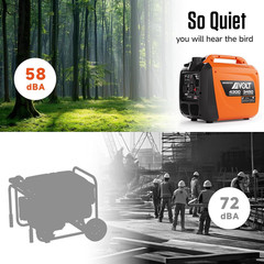Inverter Generator 4300W Gas Powered Portable Super Quiet Outdoor Generator RV R
