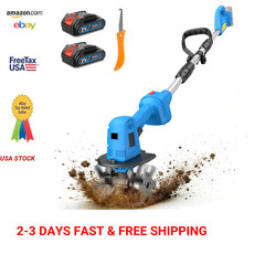 Cordless Mini Garden Tiller 20V 400RPM Soil Cultivator with 2 Batteries Electric