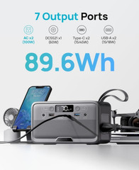 Estación portátil 100W 89.6Wh con carga rápida PD y salida AC solar, Nuevo