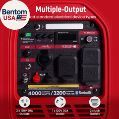 4000 Watt Inverter Generator Portable, Bluetooth® App Remote Data Monitor, RV Re