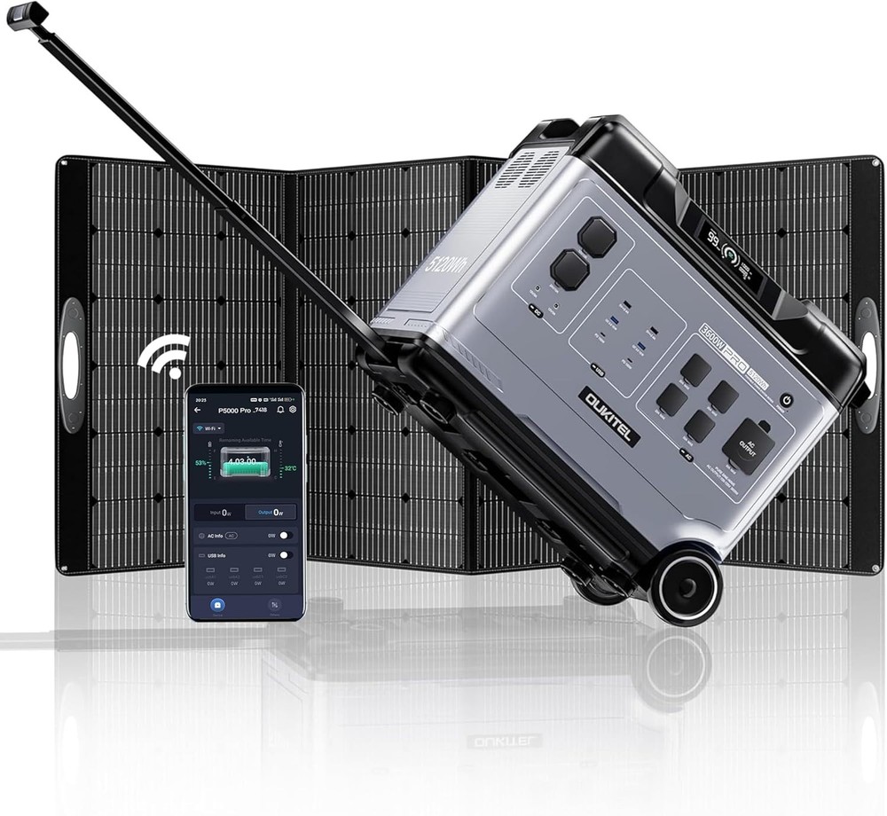 OUKITEL P5000 PRO 5120Wh Portable Power Station with 400W Solar Panel