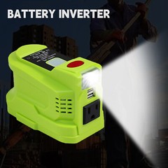 For Ryobi 18V 150W Power Source Battery Inverter with Dual USB Ports & LED Light