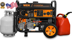 11,000 Watt 120V/240V Dual Fuel Portable Generator with Wheel Kit and Electric S