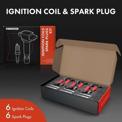Set of 6 Ignition Coil Pack and Iridium Spark Plugs Compatible with Subaru Ou…