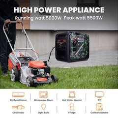 5500 / 5000 Watt Electric Start Inverter Generator 4-Stroke 223cc OHV Air-cooled