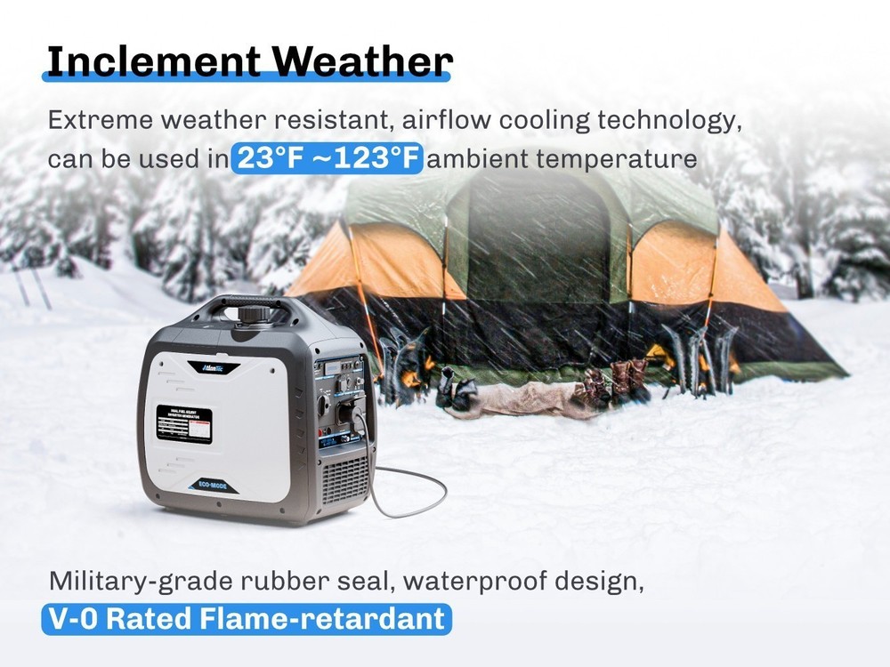 RV home backup 4000W gas powered 4 stroke 7L tank EPA quite inverter generator