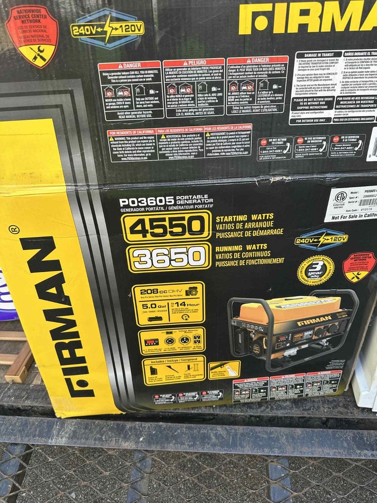 firman generator yellow brand new