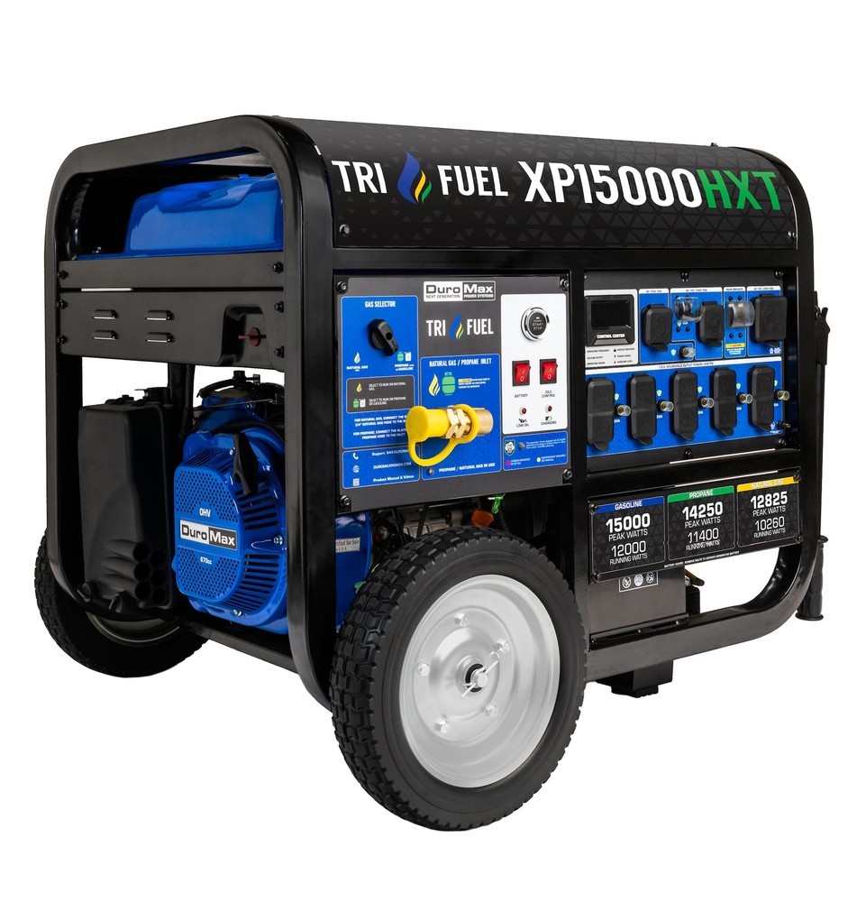 DuroMax XP15000HXT 15,000 Watt Electric Start Tri-Fuel Portable Generator