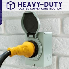 BISupply Generator Inlet Box – 3 Prong L5-30 – 30 Amp 125V Power Input Inlet