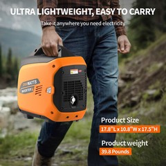 Efurden Portable Inverter Generator Gas Quiet Pure Sine Wave 2500W×2-Pack Set