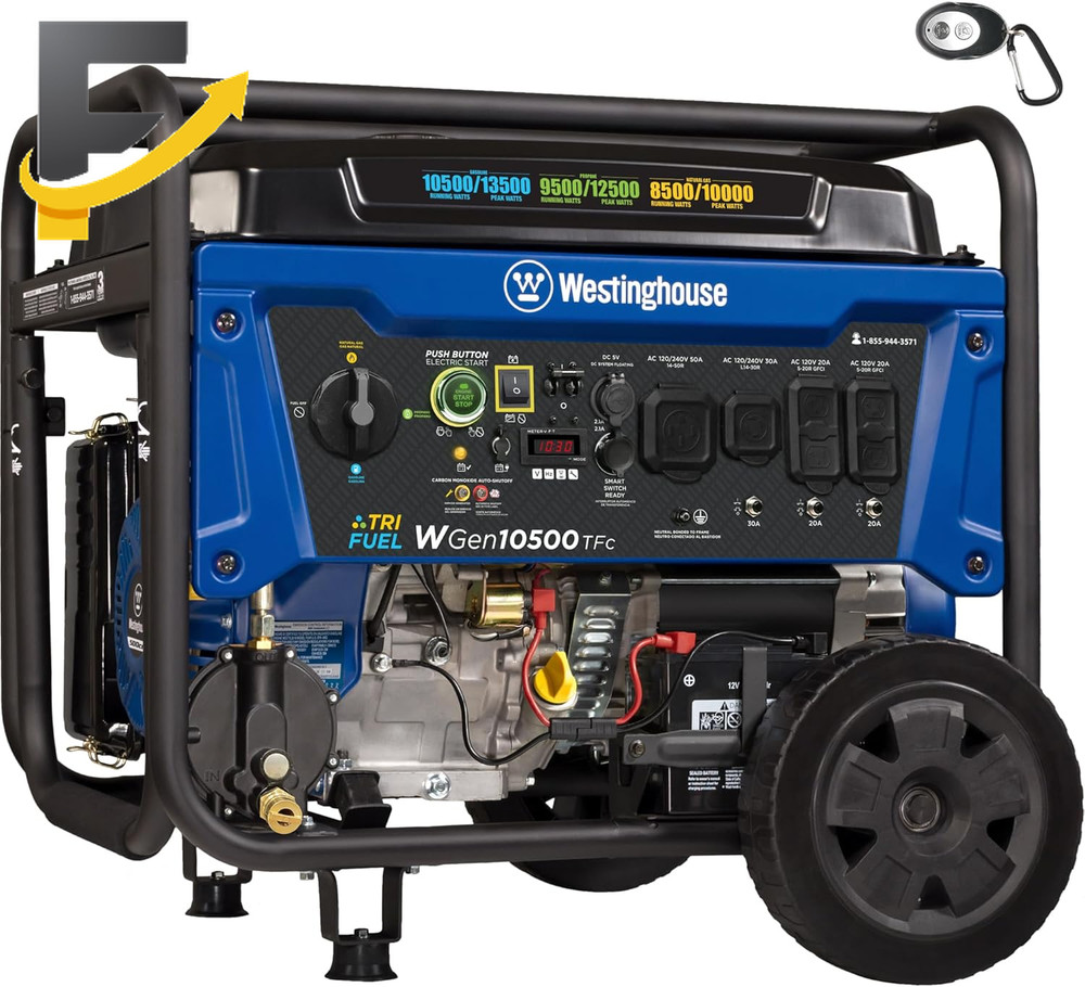 Westinghouse 13500 Peak Watt Tri-Fuel Home Backup Portable Generator Remote US