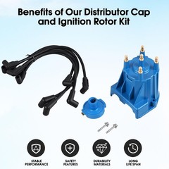 Ignition Tune Up Kit with Distributor Cap and Rotor and Spark Plug Wires Set …