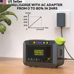 MARBERO Portable Power Station 88Wh Camping Lithium Battery Solar Green