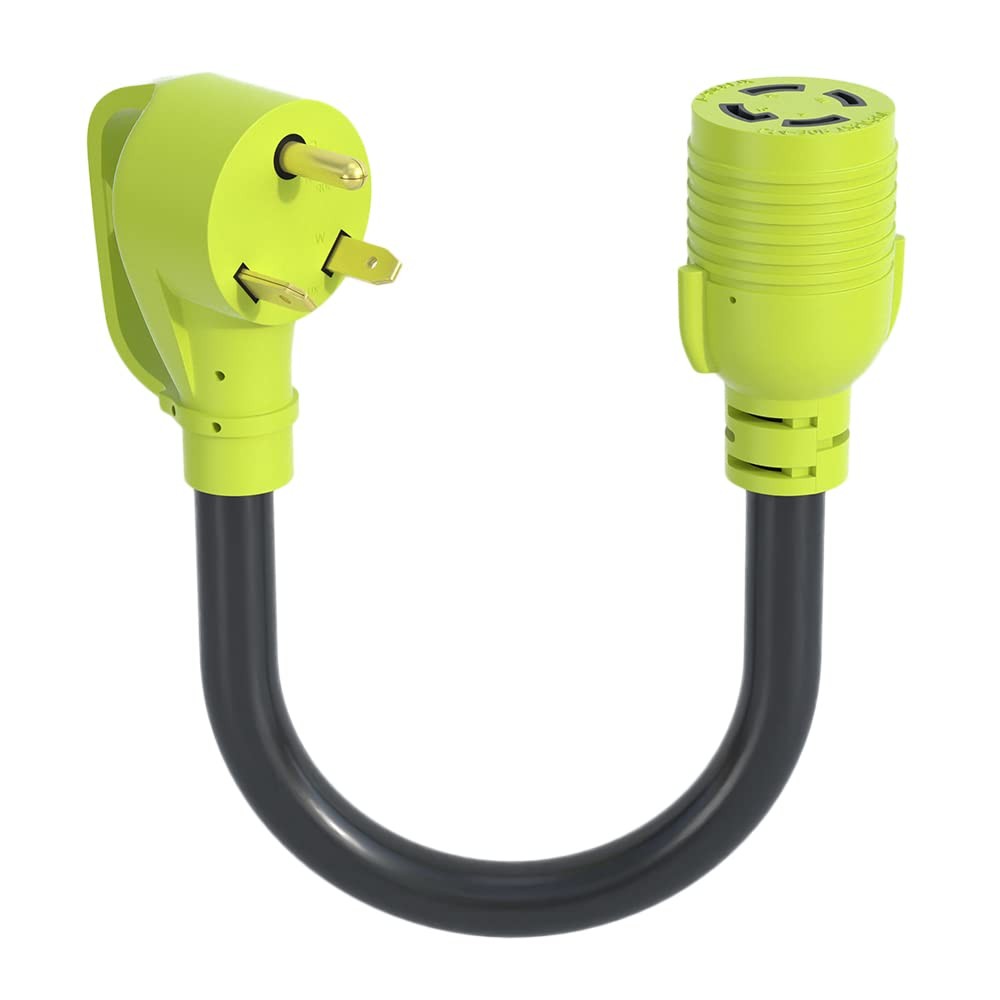 AOWEITOUR NEMA TT-30P to L14-30R RV Generator Adapter,30 Amp 3 yellow-green