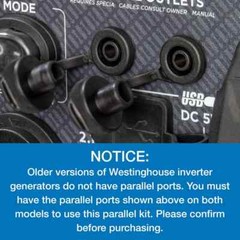 Inverter Generator Parallel Cord Illuminated Plugs/Switches 30 Amp Westinghouse