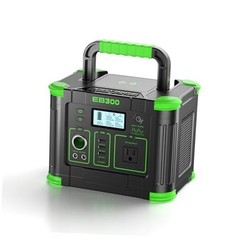 330W Portable Power Station, 288.6Wh Solar Generator with 60W USB-C PD Green