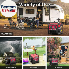 4400-Watt Dual Fuel Portable Inverter Generator, Gas Powered, Co-Sensor, Lightw