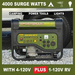 4000W Gas Portable Generator 3500W Running RV Outlet CO Sensor