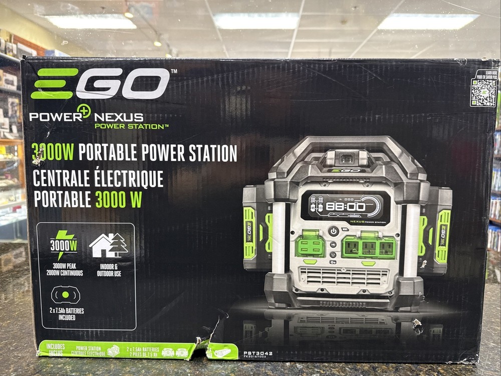 EGO #PST3042 POWER+ Nexus Portable Station 3000W—2 X 7.5 Ah Batteries + Charger