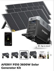 Aferiy P310 3.6kW Portable Solar Generator Solar Panel Kit w/ Solar Panel