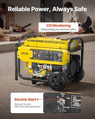 420cc Gas Generator: 9625W Peak, 7000W Run, CO Safety, AVR, Wheels & Fold Handle