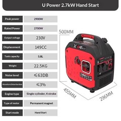 Quiet Inverter Gas Generator 220V Compact for Home and Outdoor Camping