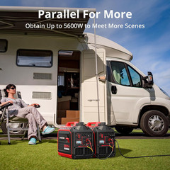 3800W Portable Inverter Generator, Gas Powered with CO Sensor, Digital Display,