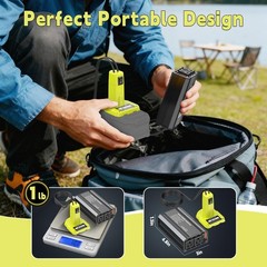 300W Power Inverter for 18V Battery, DC to AC Portable Generator, 2 AC Outlets,