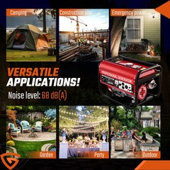 5000W Portable Generator Gas Powered 4 Stroke for Home Backup Construction
