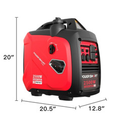 PowerSmart 2500W Portable Inverter Gas Generator, CO Detect Super Quiet Low Oil