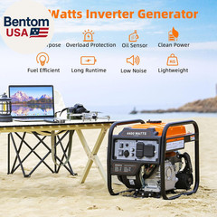 4400-Watts Inverter Generator, Open Frame Generator Gas Powered, Emergency Home