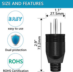 With Fuse Neutral Ground Bonding Plug for Portable Inverter Generator and Surge