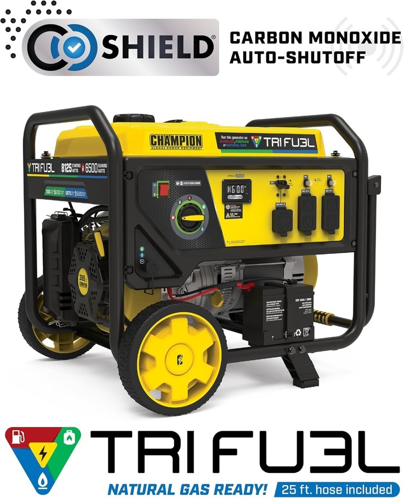 Champion Power Equipment 8125-Watt Electric Start Tri-Fuel Portable Generator