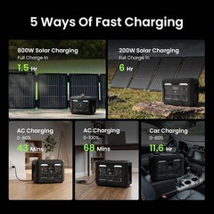 GEYOTO N1000 Portable Power Station 1024Wh Battery/Solar Powered